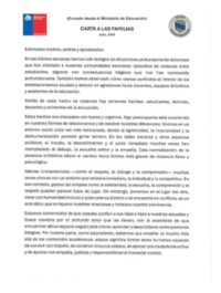 carta a las familias